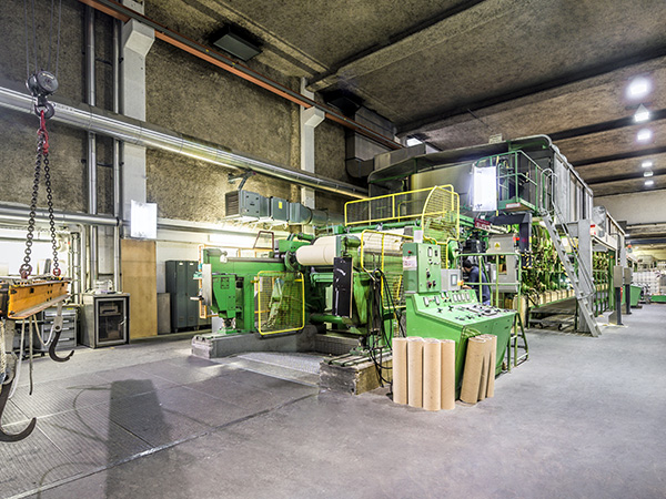 Wide angle shot of the paper machine