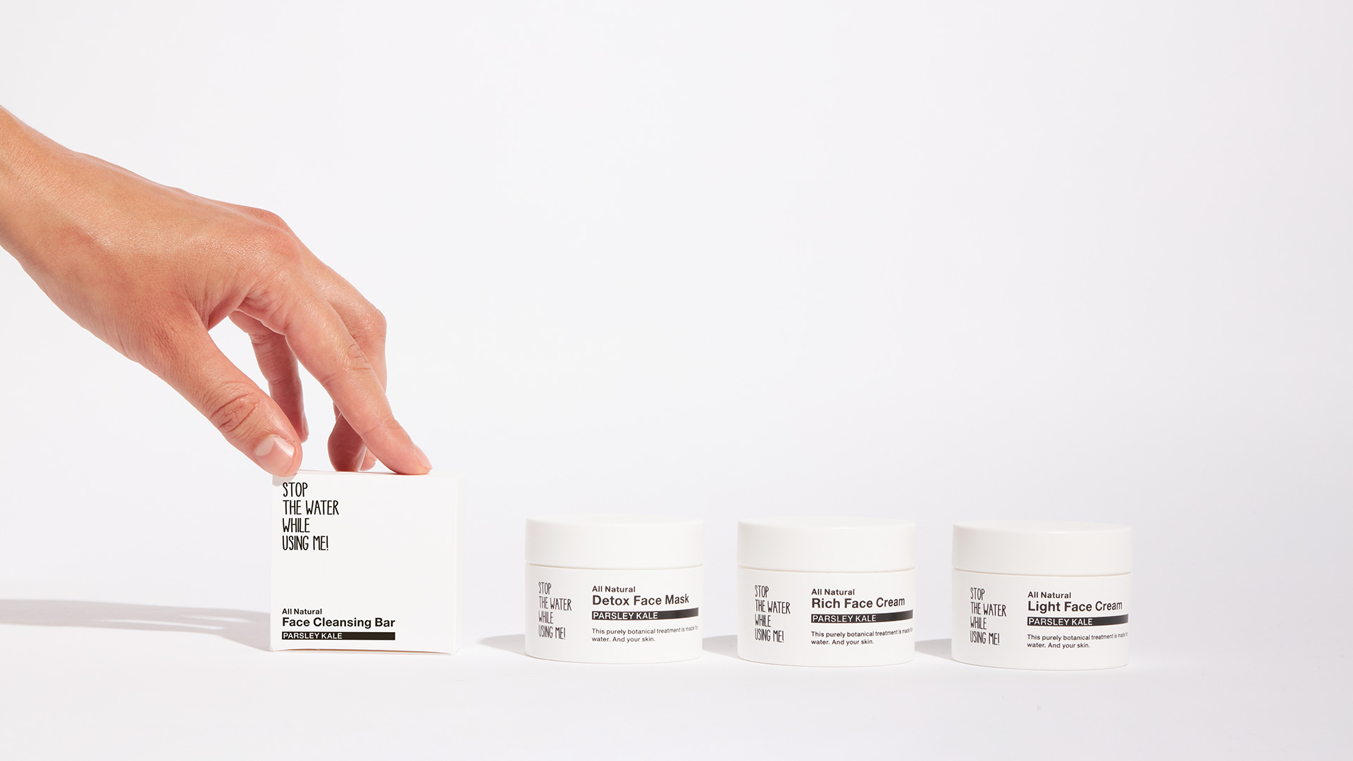 Sustainable folding box for Stop the water while using me face cleansing bar