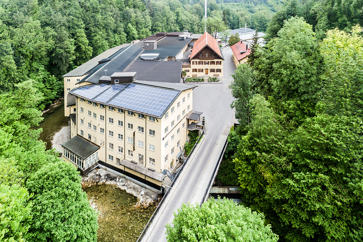 Top view of the papermill Gmund Paper
