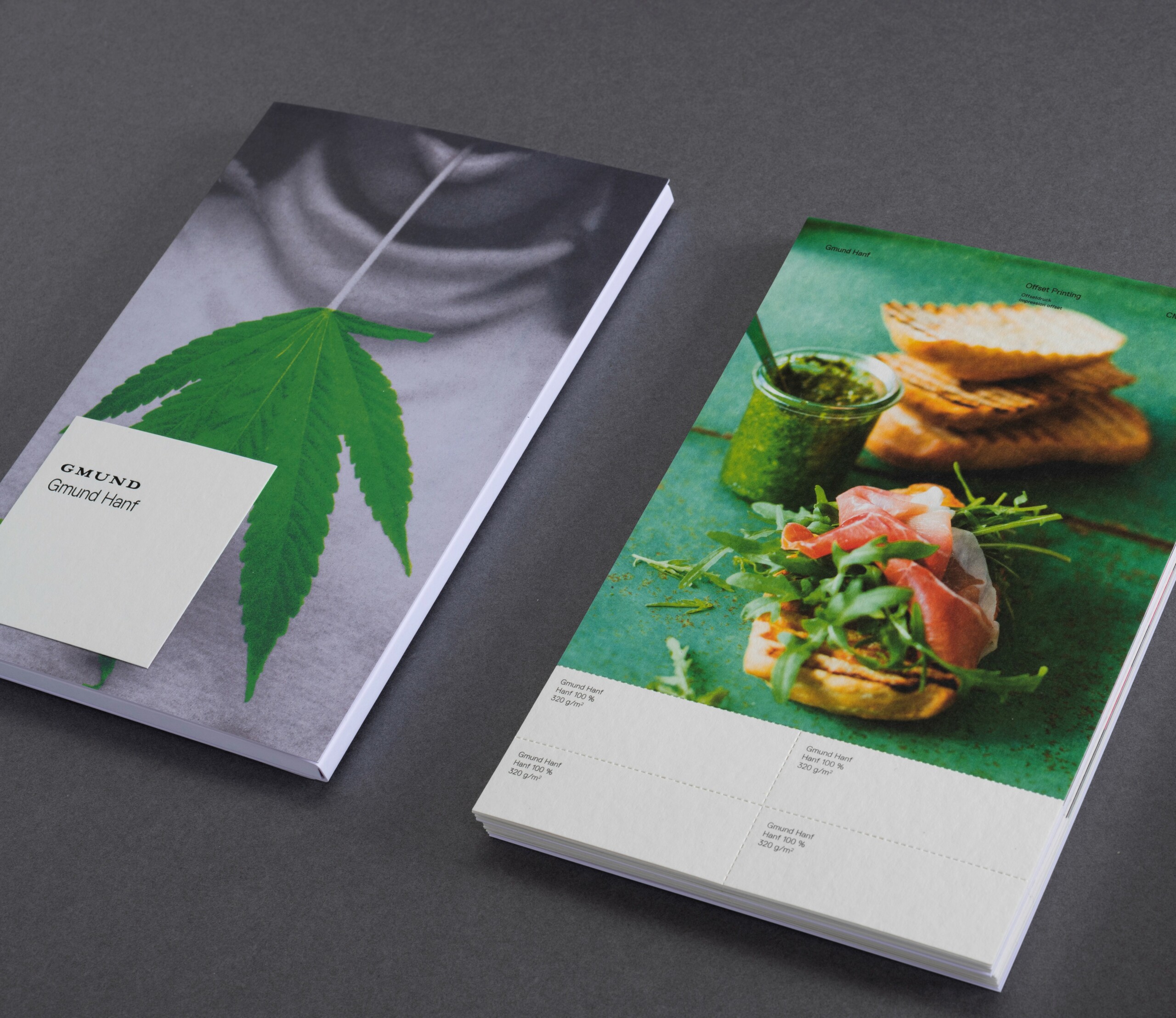 Cover and a sample page of the Gmund Hanf Compendium