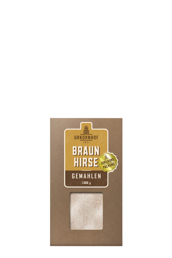 Urkornhof packaging for grind brown millet - brown paper