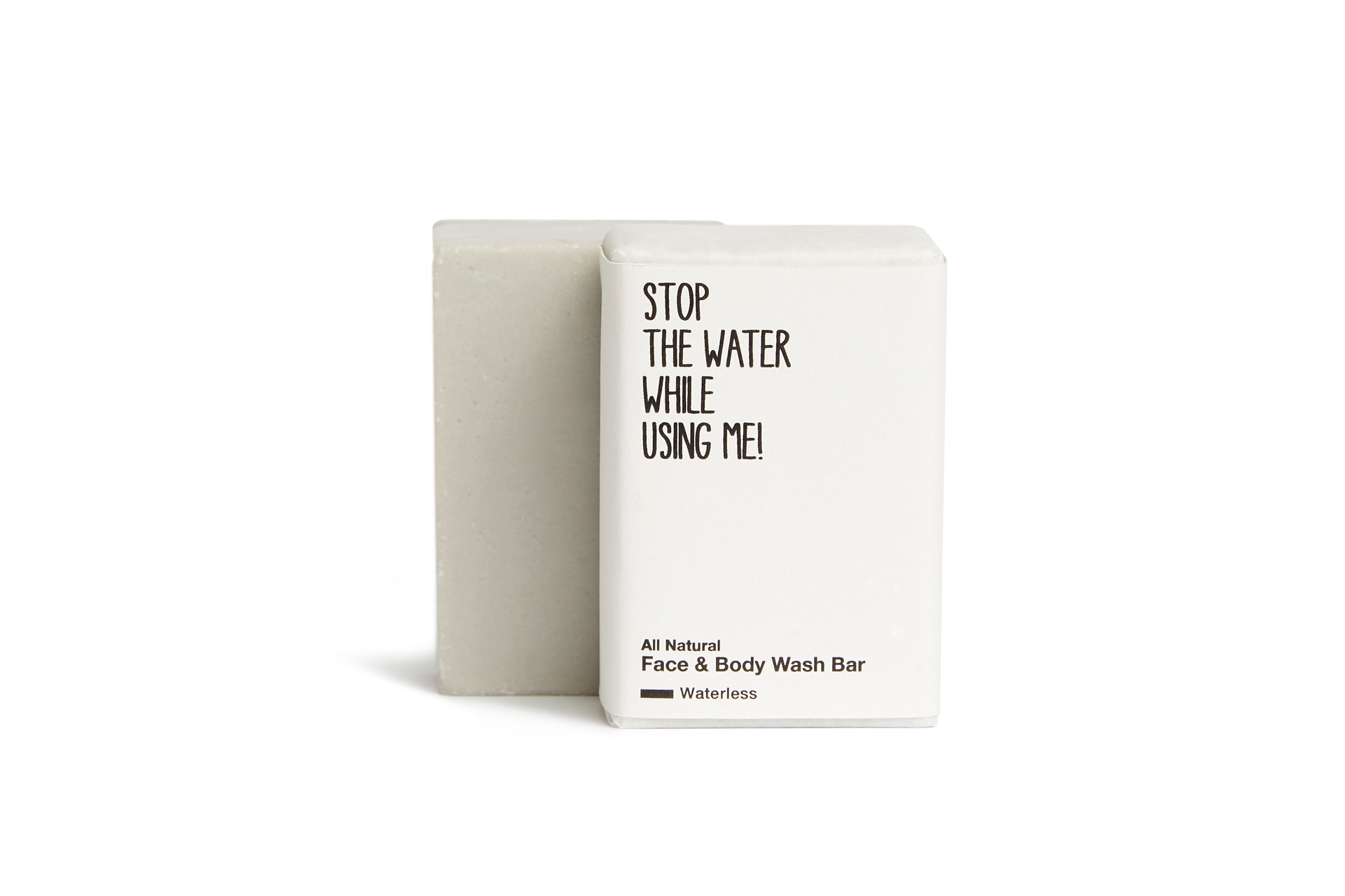 Stop the water while using me face - body wash bar with a sustainable packaging