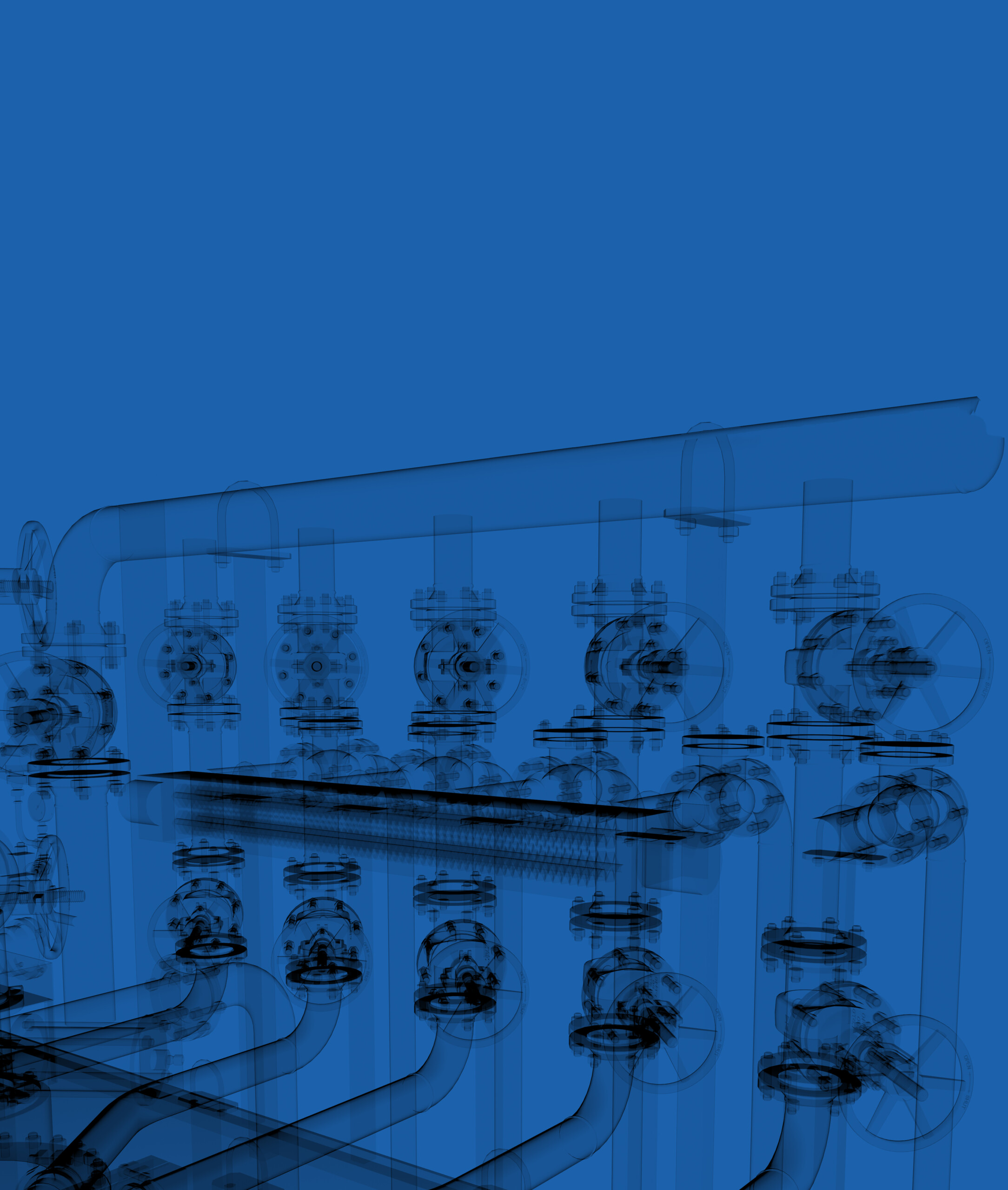 Details einer Maschine vor blauem Hintergrund