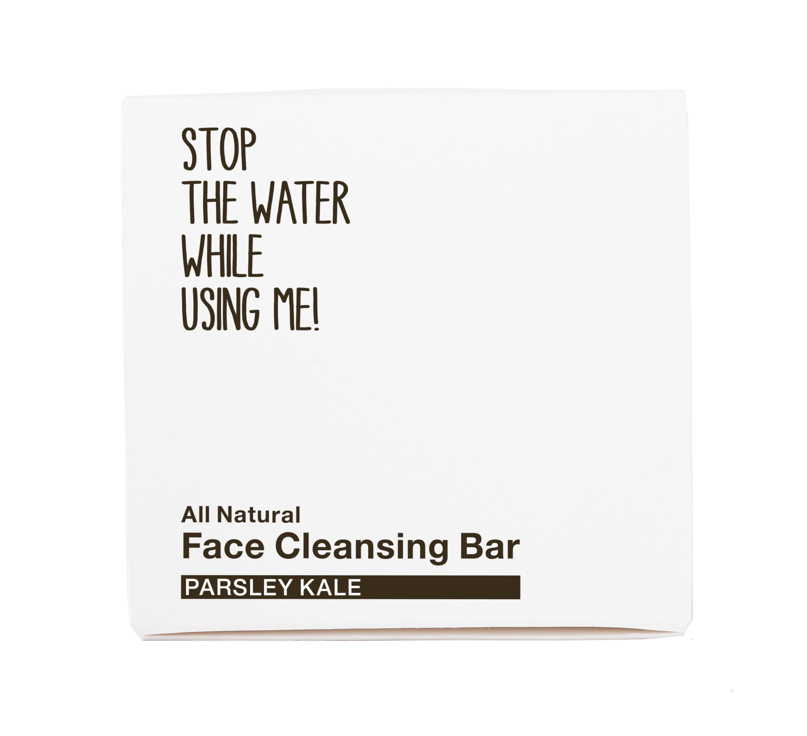 Stop the water while using me Verpackung für eine Seife für das Gesicht